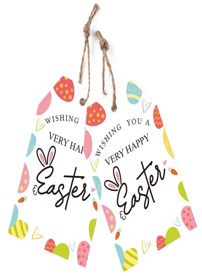 جيجاكرافت مجموعة جيج كرافت من 100 بطاقة تهنئة بعيد الفصح، بطاقات هدايا ورقية بيضاء مع خيط، بتصميم أرنب عيد الفصح، مقاس 3.34 بوصة × 2.16 بوصة، لتزيين الحفلات، وتغليف الهدايا، وكتابة الرسائل. - Image 1